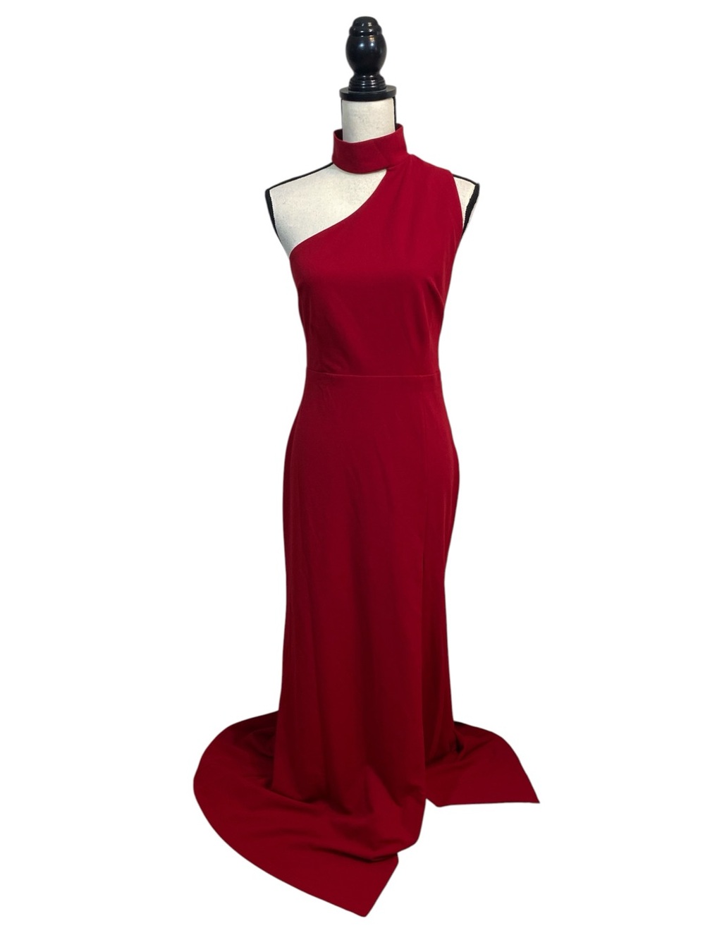 Lulu’s Keep It Interesting Cutout Asymmetrical Red Maxi Dress L FLAW